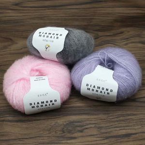 Wool 260M/0.9MM Yarn Baby Soft Thread Scarf Shawl Knitted Lot 1ply Crochet 25g/Ball Mohair Cashmere Silk Knitting Wholesale