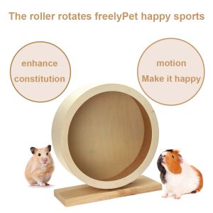 Hamster Roller Wheel Wood Silent Running Toy Mute Roller Toy Hamster Rotate Running Exercise Roller For Chinchilla Guinea Pig