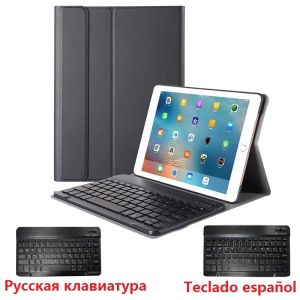 Case Slim Coque per iPad 2018 Caso con tastiera A1822 A1893 rimovibile per iPad 9.7 2017 2018 5 ° 6 ° caso di tastiera spagnola russa