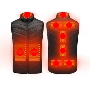 الرجال USB الأشعة تحت الحمراء 9 مناطق التدفئة سترة سترة للجنسين للكهرباء USB معطف السترة الساخنة الاحماء صدرية وسادة الحرارة للرياضة المشي لمسافات طويلة