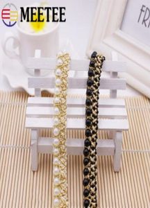 Meetee 15cm Beaded Pearl White Gold Trimslace Ribbon Trim for Home Diy Clothes Sying Wedding Crafts Decoration C626809704