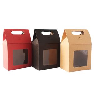 12/24/48pcs Kraft Paper Borse regalo portatili sacchetti di imballaggio delle caramelle con scatole di guarnizioni in pvc in PVC Borse da imballaggio per affari