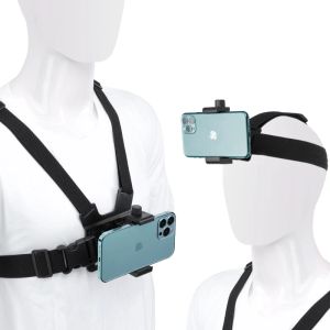 Kameror Uselect MP2 Brösthuvudrem för mobiltelefonens bröstrem för GoPro Hero 9 8 7 6 5 4 Insta360 R X2 DJI Osmo -tillbehör