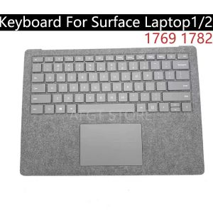 Keyboards Original 13.5"For Microsoft Surface Laptop1 2 1769 1782 Gray Keyboard Palmrest Cover With Backlight US Tested