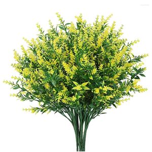 Dekorativa blommor Simulerade Flower 5 gafflar Plastlavendel Artificial WWDDING DECORATION BRIDE'S HANDHELD POGRAFI -1 bit