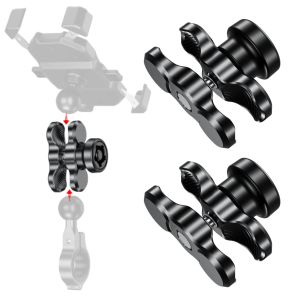 Accessories Aluminum Alloy Double Socket Arm for 25mm Ball Head AntiTheft Holder Mount Clamp for Bicycle Motorcycle Camera Extension Arm