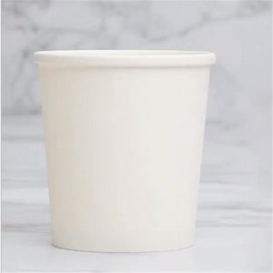 20pcs/lote kraft copos de papel com tampa de tampa plástica de cozinha tigela de tigela de cozinha tigela tigela de tigela de tigela