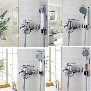 Luxury Hand Shower Set Chrome Polish Badrumduschuppsättningar Kaukett Floor Mouted Bath Faucet Mixer TAPS 4 slags duschhand