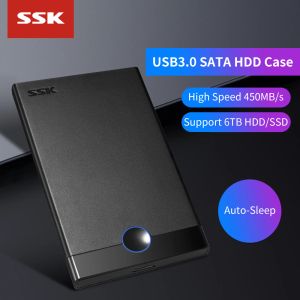 Kapsling SSK Extern hårddisk Adapter USB3.0 till SATA HDD/SSD -fodral för 2,5 tum 7mm9