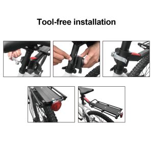 Bike Rack Bicycle Rear Reflector Shelf Cycling Luggage Rear Carrier Trunk Road Bike MTB Bicycle Cargo Seatpost Bag Holder Stand