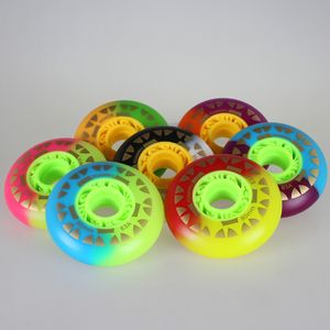 4x80mm 243mm Inline Skatesram med 83A Hållbara PU Wheel Rodas ILQ-11 608 Skating med 165mm 195mm montering av slalom FSK-bas