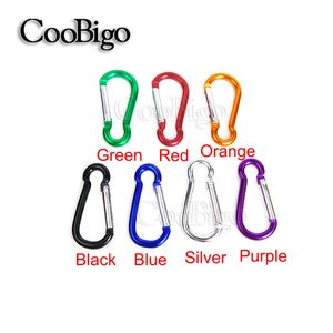 20pcs farbenfrohe Aluminium Carabiner Schlüsselbund Haken Spring Snap Clip Keyring Wasserflasche Paracord Schnallen Rucksack DIY -Zubehör