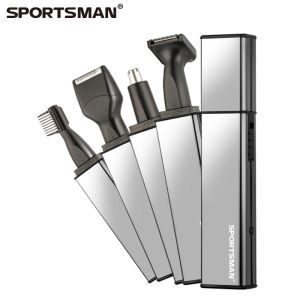 Shaves Sportsman 4 em 1 Cabelo do nariz elétrico Aparador recarregável Nariz Trimmer para homens TRIMERRS Sideless Burns Cutter sobrancelha aparador