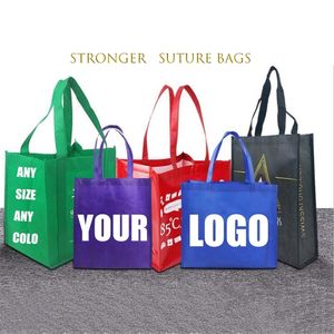 1000pcs Factory outlet Custom Shopping bags High quality Suture Non woven Handle bags 240322