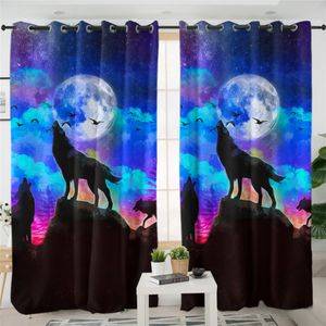 3d Personality Totem Night Animal Hungry Wolf Curtains Living Room Home Bedroom Curtain Shading Cloth Custom Hook Decorative