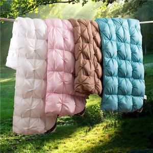 100% ganso Down Duvet 3D Luxo Quilt Quilt King Queen Compromice de tamanho de inverno de inverno espesso cor sólida cor sólida