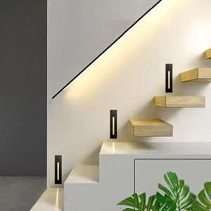 Eingezogene LED -Treppe Light PIR -Bewegungssensor Stieflampe Eckwand Außen im Freien Treppe Flurstreppe326H