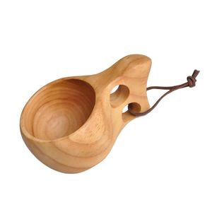 Finlandia tazza portatile tazza in gomma manico in legno a due fori succo di corda in corda il latte tè da tè da bevande bevande bevande- per manico in legno in gomma tazza