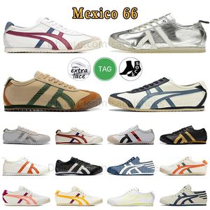 2024 TIGER MEXICO 66 Sneakers Black Runda Buty Onitsukass Slip-On Sports But na zewnątrz męskie beżowe jogging chodzący Brown Chaussure Japan Canvas Męskie trenerzy kobiet