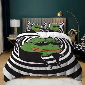 Fregue Toupet Capa Conjunto King Size King Freny Frog Tropical Bedding Conjunto para Kid 3D Nature Tropical Animal Polyster Quilt Cover