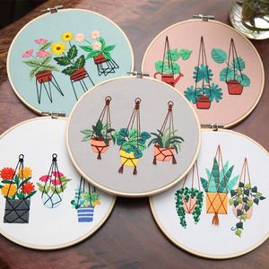 初心者パターンのための植物DIY刺繍スターターキット