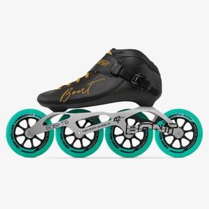 100% Original Bont Bnt Speed ​​Inline Skates 2PT HeatMoldable Carbonfiber Boot 4*90/110/110mm 6061 Högvals hjulskridskatpatines