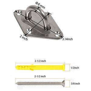 3x Heavy Duty Hängematte Hanging Kit Augenplatten Deckenwandmontage Ankerhaken Kleiderbügel für Hängemattenschwungstuhl