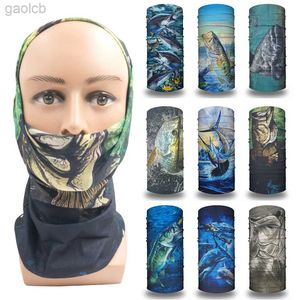 Fashion Face Masks Neck Gaiter Fish Bandanas Headbands for Women Mask Wind Dustproof Hiking Fishing Cooling Men Hair Bandana Sports Balaclava 24410