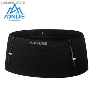 Sportväskor Aonijie W8116 Senaste stickad Elastic Sports Midjeväska som kör triathlon Cycling Mountain Bicycle Belt Y240410