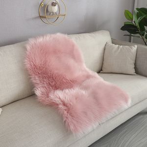 Plush Soft Sheepskin Bedroom Carpet Anti-slip Sofa Recliner Casual Rug Swing Chair Foot Faux Fur Mat Living Room
