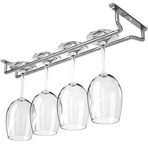 27cm 10.6inch One Row Silver Stemware Rack Wire Hang Holder Under Cabinet Wine Glass Rack Gold Single Row Bronze Bar Accessories