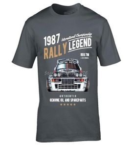 Rally Legend -Motiv mit 1987 Lancia Delta Integrale HF Car Men Sommermarke Cotton Hip Hop Fitness Kleidung Männer T -Shirt 2204074998595