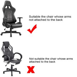 Gaming Chair Slipcover Stretch Seat Chair Cover for Leather Computer Reclining Racing Ruffled Gamer Chair Protector