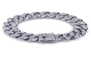 أزياء ذهبية ملونة مطلية Micro Pave Cubic Zircon Bracelet All Aced Out New Night Club Men Braclets Hip Hop Bracelets9510203