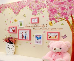 Большой вишневый цветок цветочный дерево бабочка любовь стена наклейка на декоративная наклейка для девочек спальня гостиная декоративная роспись 2010264042775