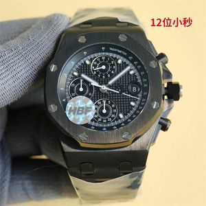 Hbf montre de luxe mens klockor högkvalitativ armbandsur 3126 kronograf mekanisk rörelse lyxklocka armbandsur relojes resistenta