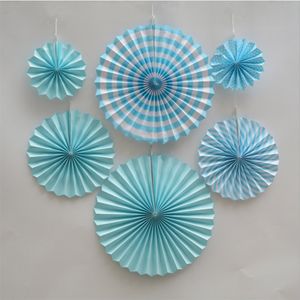 6 pezzi Fans Paper Fanwheels Hanging Flower Paper Crafts for Baby Shower Birthday Party Wedding Decoration Christmas Decoration