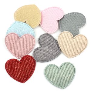 100Pcs 3*3.5cm Gold Stamp Heart Padded Appliques For DIY Baby Hairpin Headwear Crafts Decor Ornament Garment Accessories
