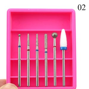 6st Ceramic Diamond Nail Borr Mix Bits Set Milling Cutter för Manicure Electric Machine Pedicure Burrs Nagelkonsttillbehör