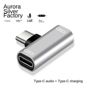 新しい2024新しい到着2 in 1 USB CスプリッタータイプC男性からデュアルタイプCメスヘッドフォン充電器アダプタースプリッターコンバータータイプCコンバーター