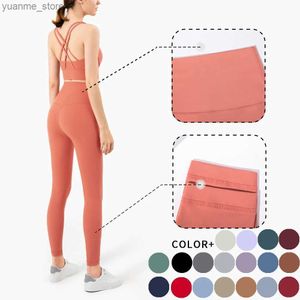 Outfit yoga Wisruning Inside Pocket Yoga Leggings per fitness Women High Waist Sports Sports Awear Sports Sports for Gym Autfit Allenamento tessuti Y240410