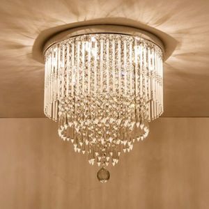 Modern K9 Crystal Chandelier Lighting Flush mount LED Ceiling Light Fixture Pendant Lamp for Dining Room Bathroom Bedroom Livingro276y