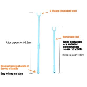 Retractable Clothes Fork Balcony Fork Pole The Hangers Clothes Pole For Clothes Pole Space Saving Drying Clothes Pole Fork