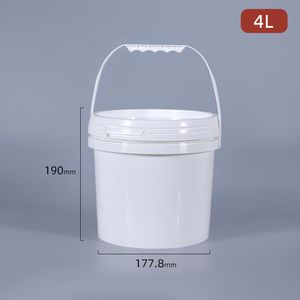 Secchio di plastica rotondo da 4 litri con sede a errori di sigillatura del liquido contenitore di grado alimentare PP PP Bottiglia di imballaggio di fabbrica 1pcs