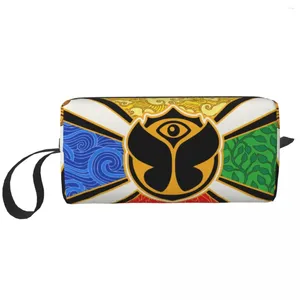 Bolsas de armazenamento Tomorrowland Bandeira Bolsa Cosmética Mulheres fofas de grande capacidade de maquiagem de beleza de beleza de beleza