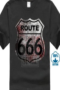 2019 Men Mashing T Shirt Route 666 T Shirt Satan Highway Biker Race Us Car Road to Chopper Hell New Funny Fashion1378706