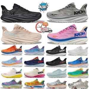 Running Women Buty Clifton 9 Bondi 8 męskie Triple Black White Harbor Mist Olive Haze Haze Shifting Sand Womens Sport Treners