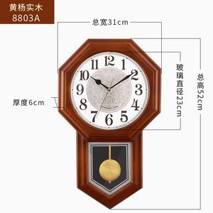 豪華な大きな壁時計ヴィンテージウッド3Dペンドゥルム時計壁の時計モダンなメカニズム中国のサイレントロフトカッコウクロックホーム装飾
