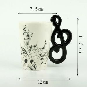 240/400 ml Musikanmärkning Porslin kaffemugg kreativ te mugg keramisk ölmugg café kaffekopp rolig te cup tumbler dekoration