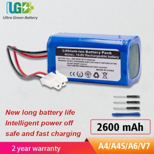 Batteries UGB New For ILIFE A4 A4s V7 A6 V7s Plus Robot Vacuum Cleaner ILife 4S 1P Full Capacity 14.8V 2600mah 3200Mah Lithium Battery